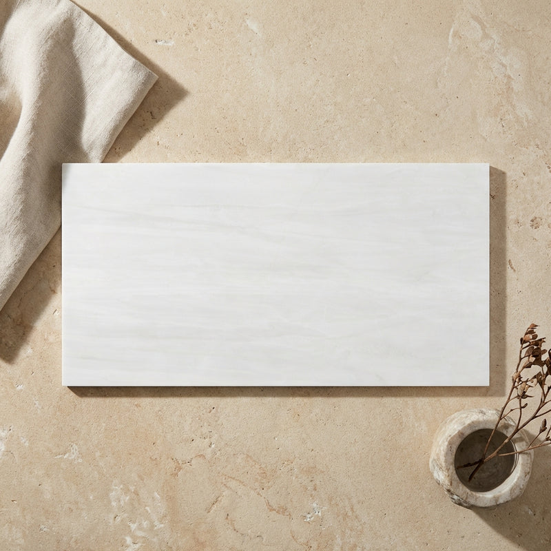 Bianco Dolomiti (White Dolomite) 12x24 Polished Tile