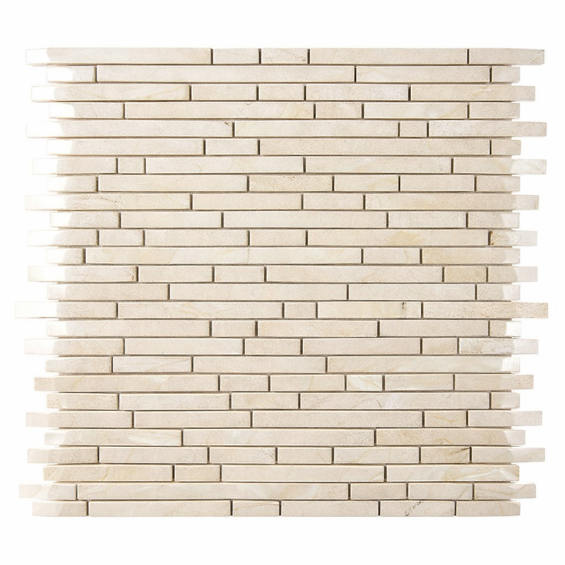 Crema Marfil (Spanish) Marble Cream Polished Bamboo Sticks Mosaic Bamboo Sticks (Single-Color: Crema Marfil) Mosaic