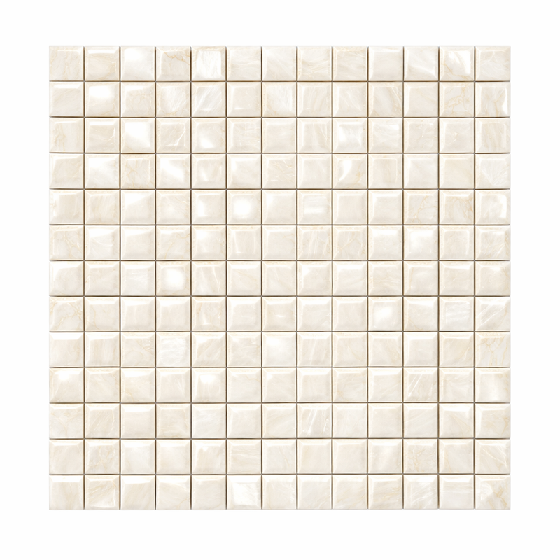 Crema Marfil (Spanish) Marble Cream Polished 3-D Small-Bread Mosaic