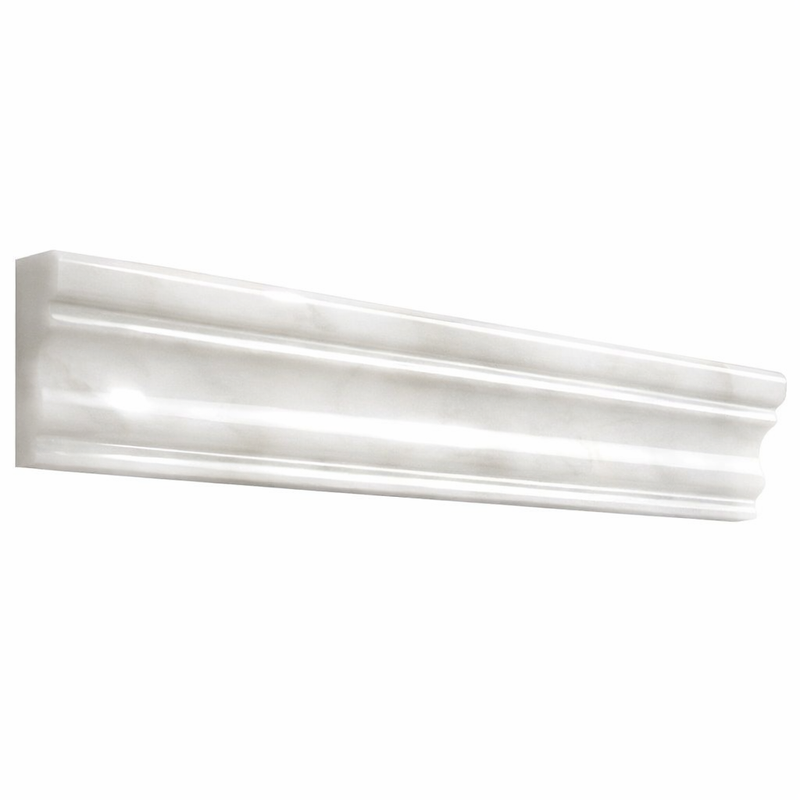 Calacatta Oliva Marble 2x12 Polished Tile OG-1 (Single-step Chair Rail Trim)