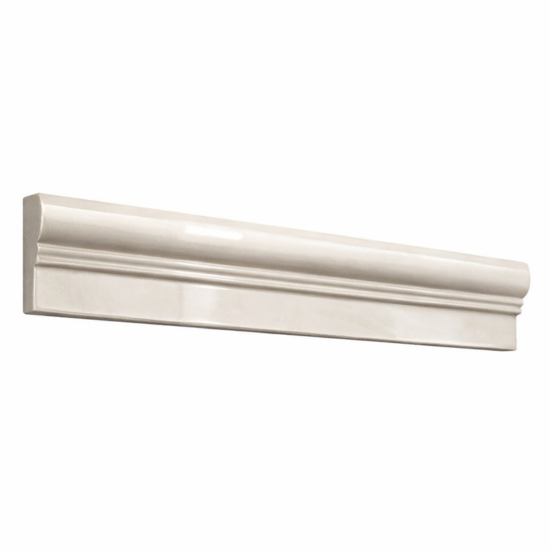 White Pearl (Turkish Botticino) (Botticino) Marble 2x12 Polished Tile OG-1 (Single-step Chair Rail Trim)