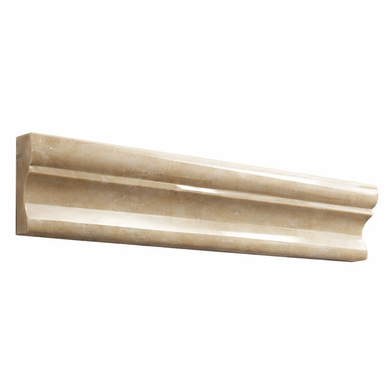 White Pearl (Turkish Botticino) (Botticino) Marble 2x12 Polished Tile Milano Molding