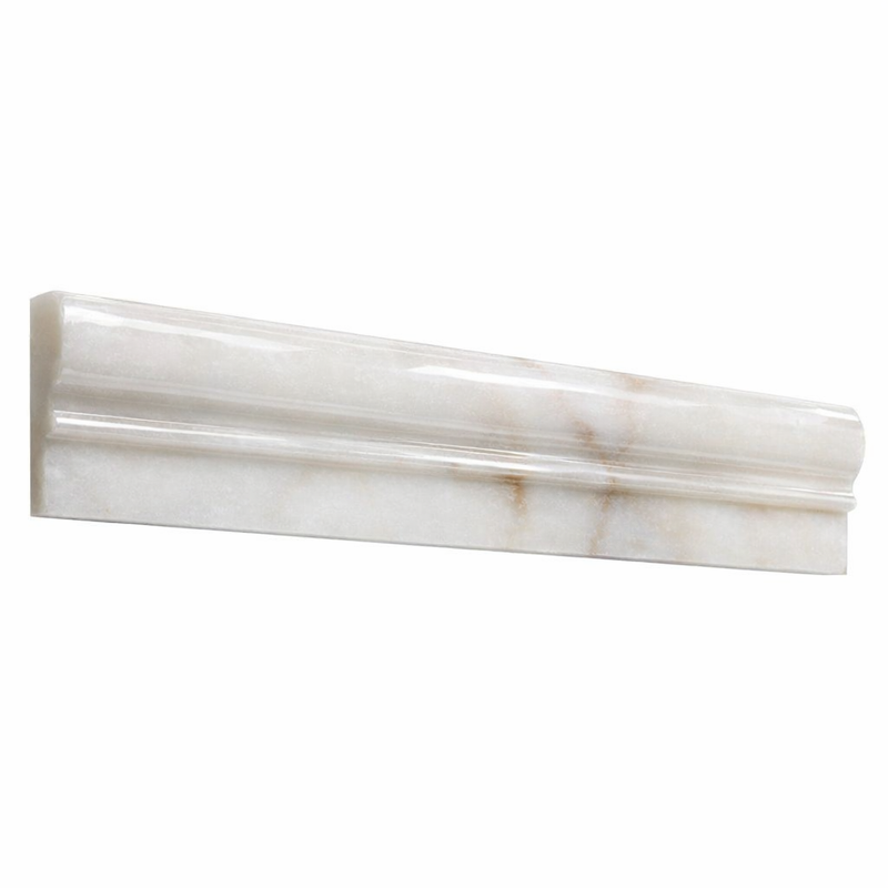 Calacatta Gold (Italian) Marble 2x12 Polished Tile OG-1 (Single-step Chair Rail Trim)