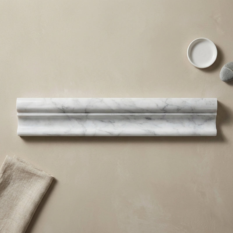 Calacatta Gold (Italian) Marble 2x12 Polished Tile Crown (Mercer) Molding Crown Molding
