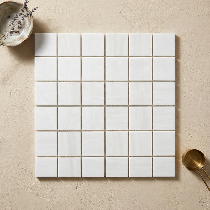 Bianco Dolomiti (White Dolomite) 2x2 Polished Hexagon Mosaic