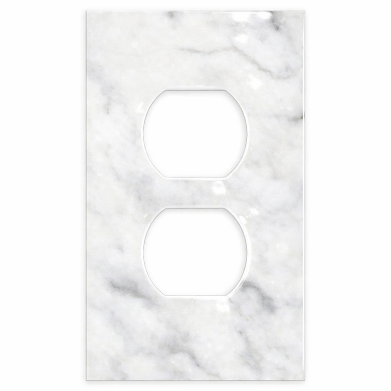 Bianco Carrara Switch Plate Covers 2-3/4x4 1/2 Polished Plate Cover 1-DUPLEX