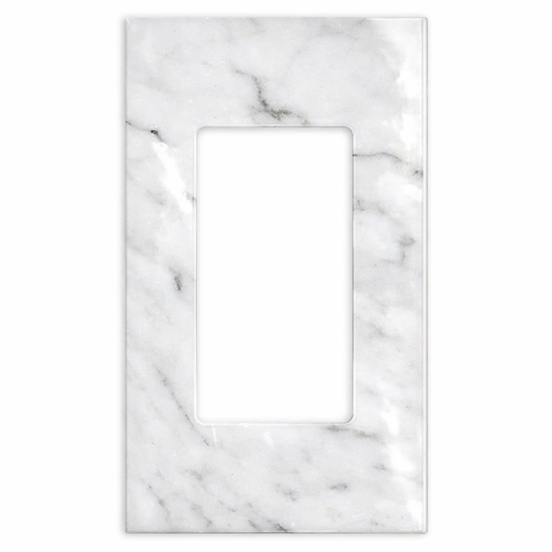 Bianco Carrara Switch Plate Covers 2-3/4x4 1/2 Polished Plate Cover 1-ROCKER