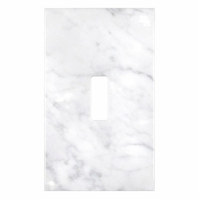 Bianco Carrara Switch Plate Covers 2-3/4x4 1/2 Polished Plate Cover 1-TOGGLE