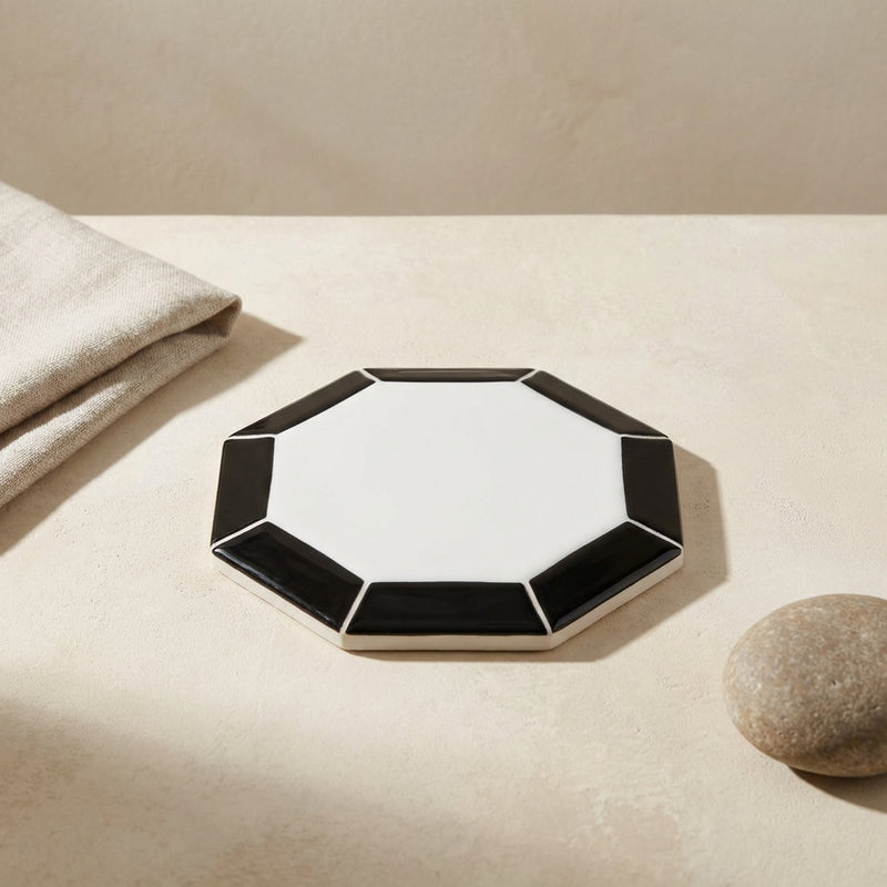 Thassos White (Greek) Marble 2x2 Polished Hexagon Mosaic Vortex Hexagon (w/ Black)
