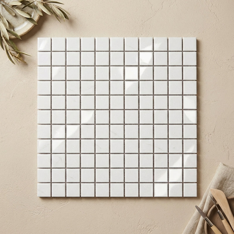 Thassos White (Greek) Marble 5/8x5/8 Polished Mosaic
