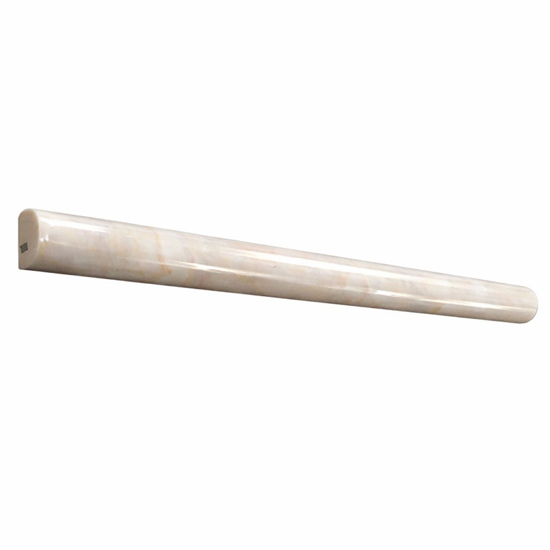 White Pearl (Turkish Botticino) (Botticino) Marble 3/4x12 Polished Tile Bullnose Liner