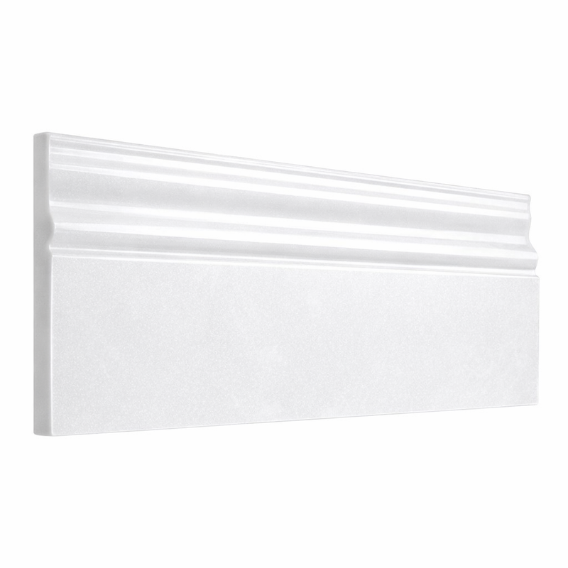 Thassos White (Greek) Marble 4-3/4x12 Polished Tile Baseboard Trim