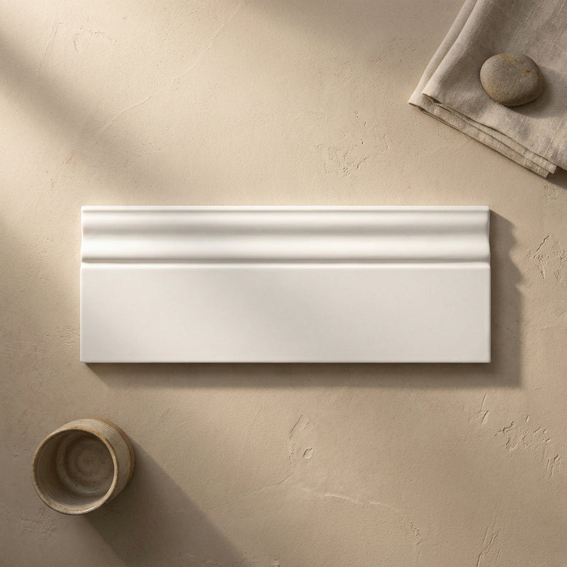 Thassos White (Greek) Marble 4-3/4x12 Polished Tile Baseboard Trim
