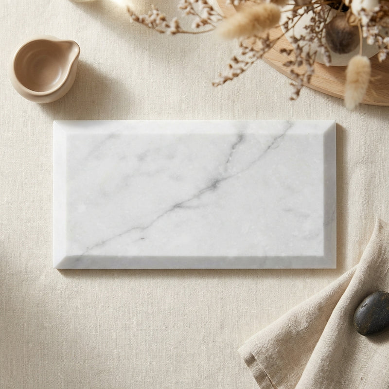 Carrara White (Italian) Marble 3x6 Polished Tile