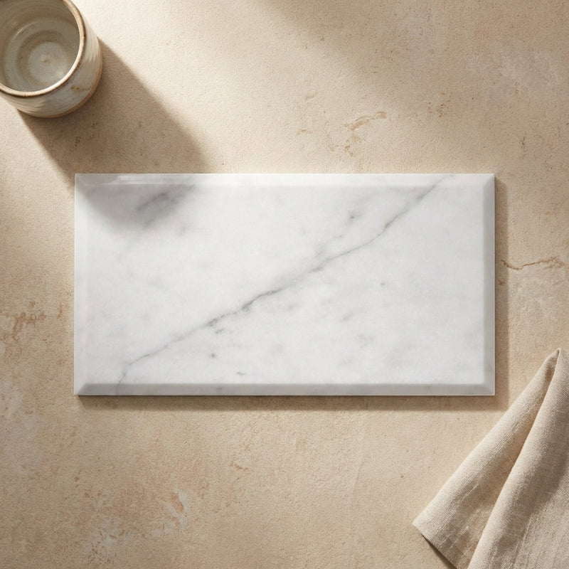 Carrara White (Italian) Marble 3x6 Polished Tile