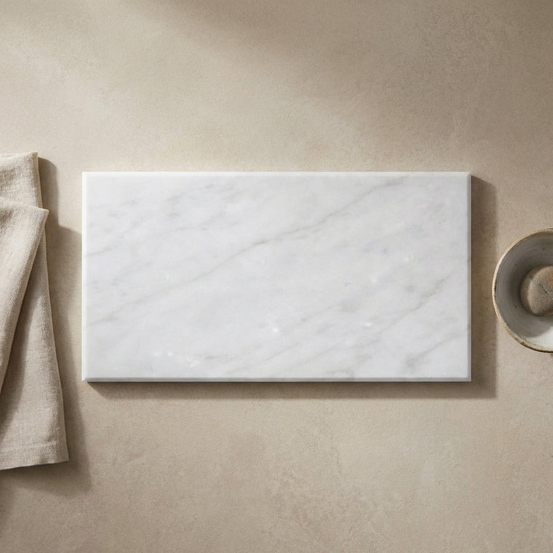 Oriental White (Asian Statuary) Marble 18x36 Polished Tile