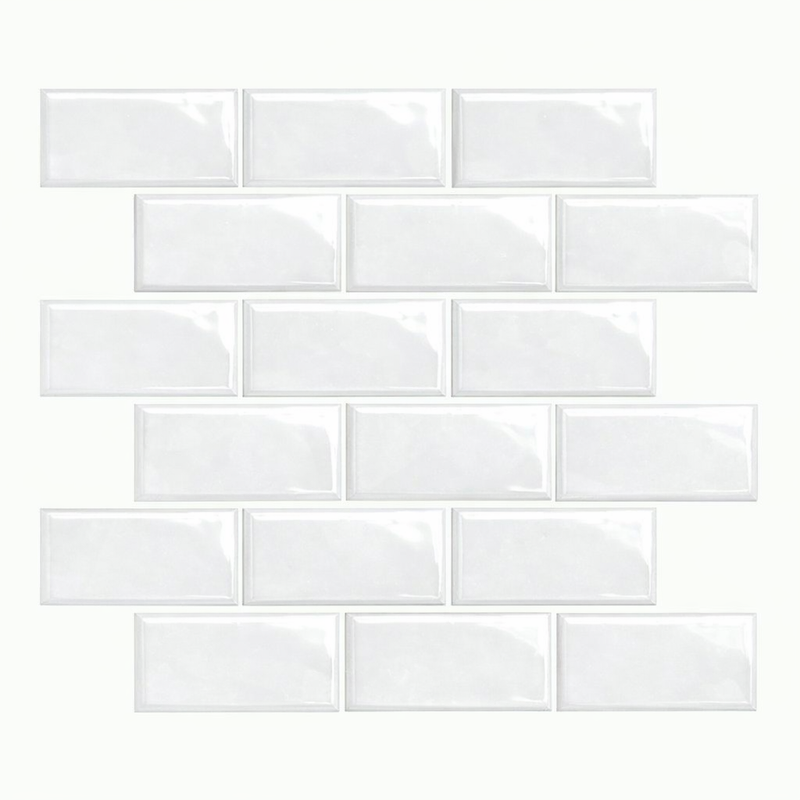 Thassos White (Greek) Marble 2x4 Polished Brick Joint Mosaic Deep-Beveled Brick Mosaic