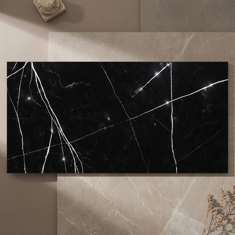 Nero Marquina (Black) Marble 12x24 Polished Tile