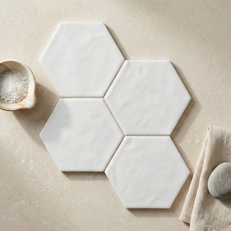 Thassos White (Greek) Marble 6x6 Polished Hexagon Mosaic