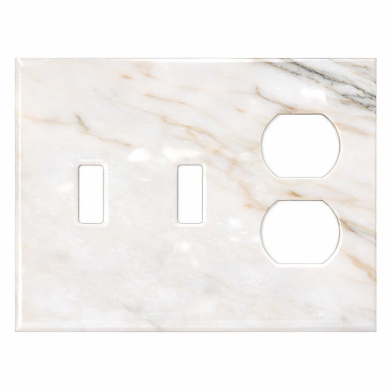 Calacatta Gold Switch Plate Covers 4-1/2x6 1/3 Polished Plate Cover 3-DUPLEX