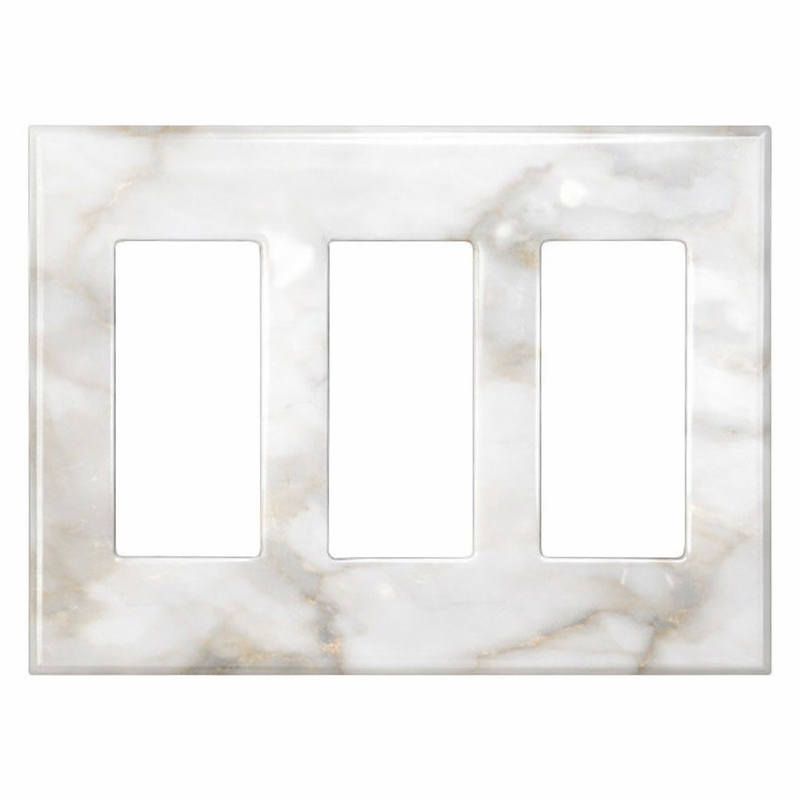 Calacatta Gold Switch Plate Covers 4-1/2x6 1/3 Polished Plate Cover 3-ROCKER