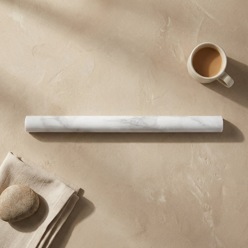 Bianco Dolomiti (White Dolomite) 1/2x12 Polished Tile Pencil Liner