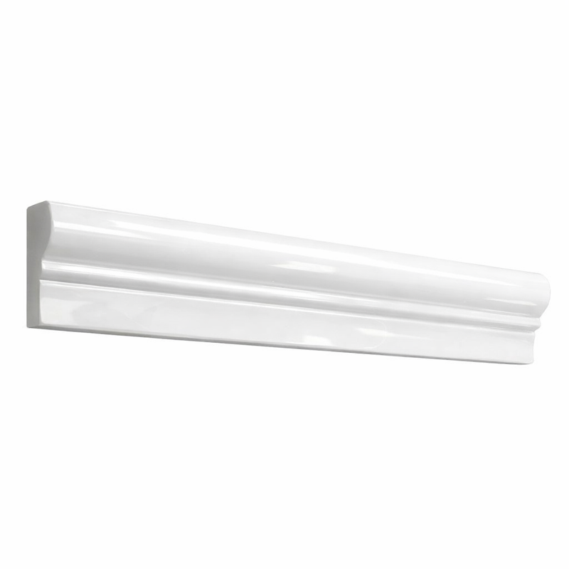 Thassos White (Greek) Marble 2x12 Polished Tile OG-1 (Single-step Chair Rail Trim)