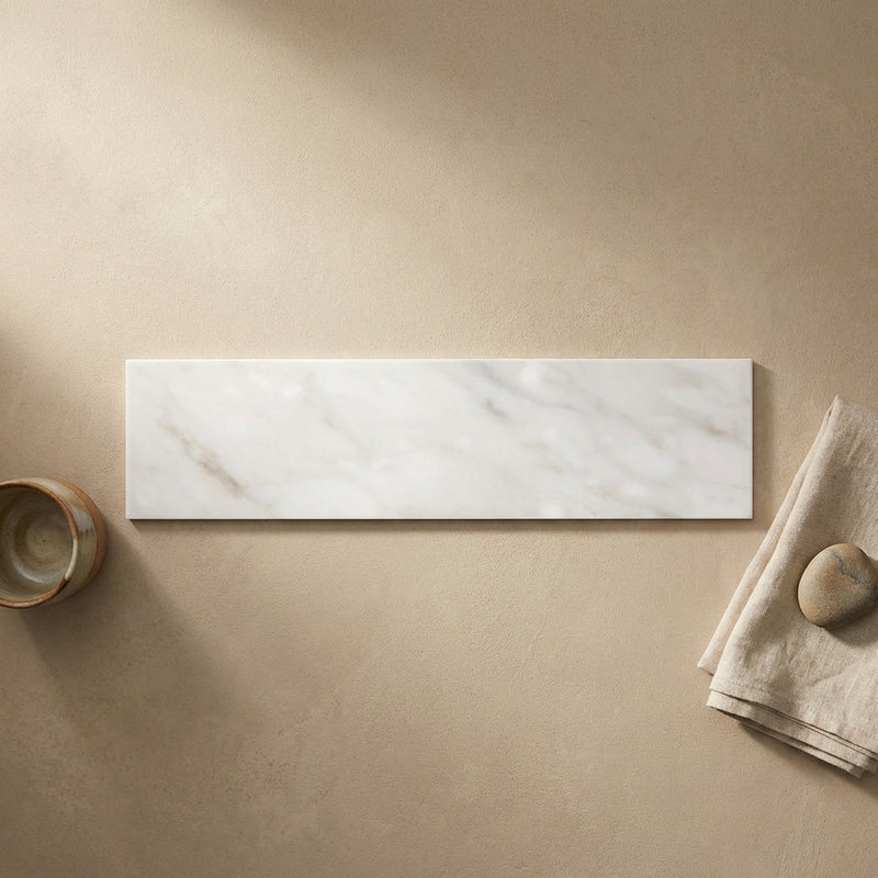 Carrara White (Italian) Marble 2x8 Polished Tile
