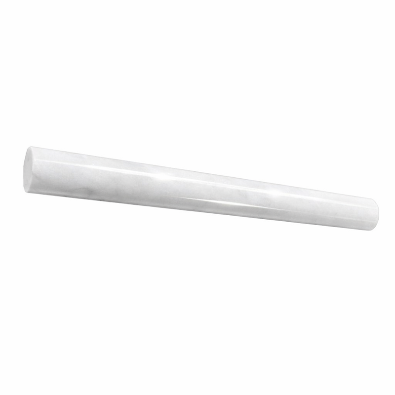 Thassos White (Greek) Marble 1x12 Polished Tile Quarter-Round Trim