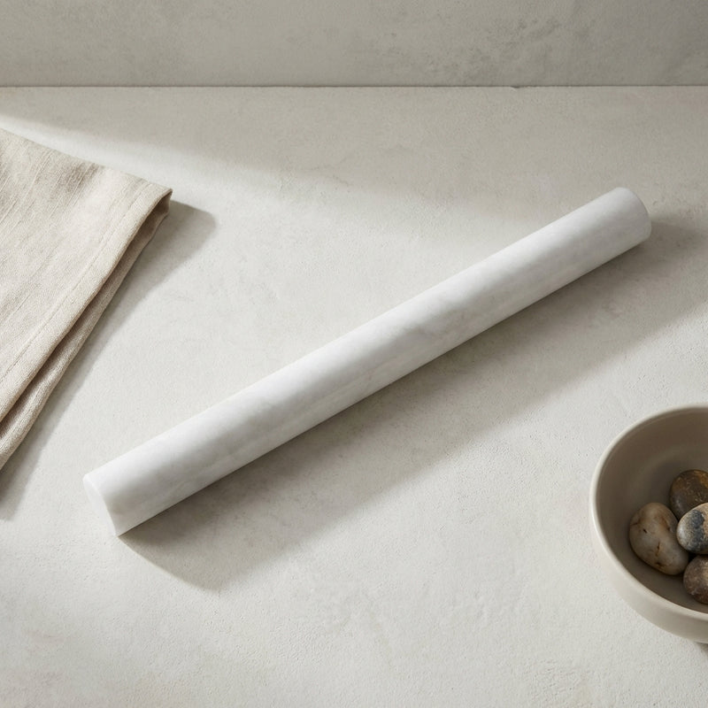 Thassos White (Greek) Marble 1x12 Polished Tile Quarter-Round Trim