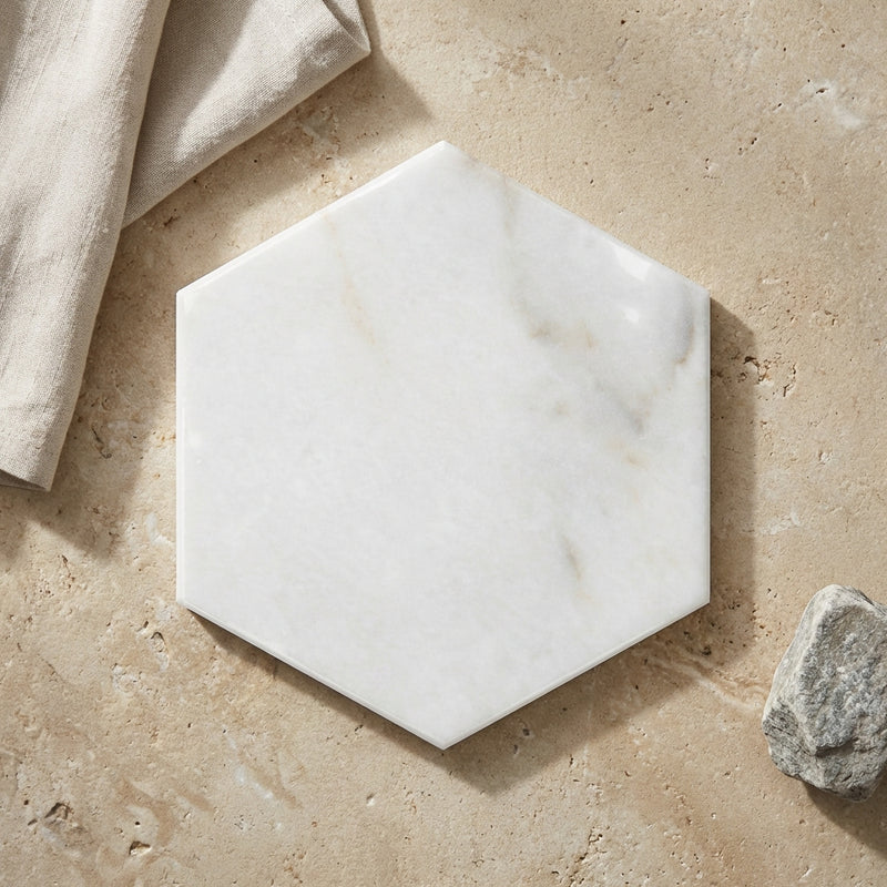 Calacatta Oliva Marble 10x10 Polished Hexagon Mosaic