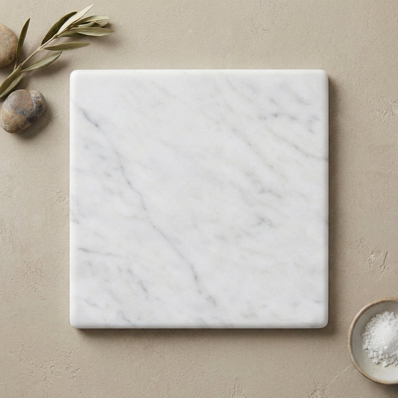 Carrara White (Italian) Marble 4x4 Polished Tile