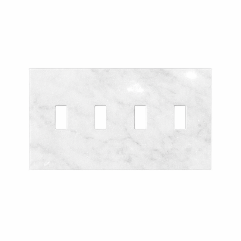 Thassos White Switch Plate Covers 4-1/2x8 1/4 Polished Plate Cover 4-TOGGLE