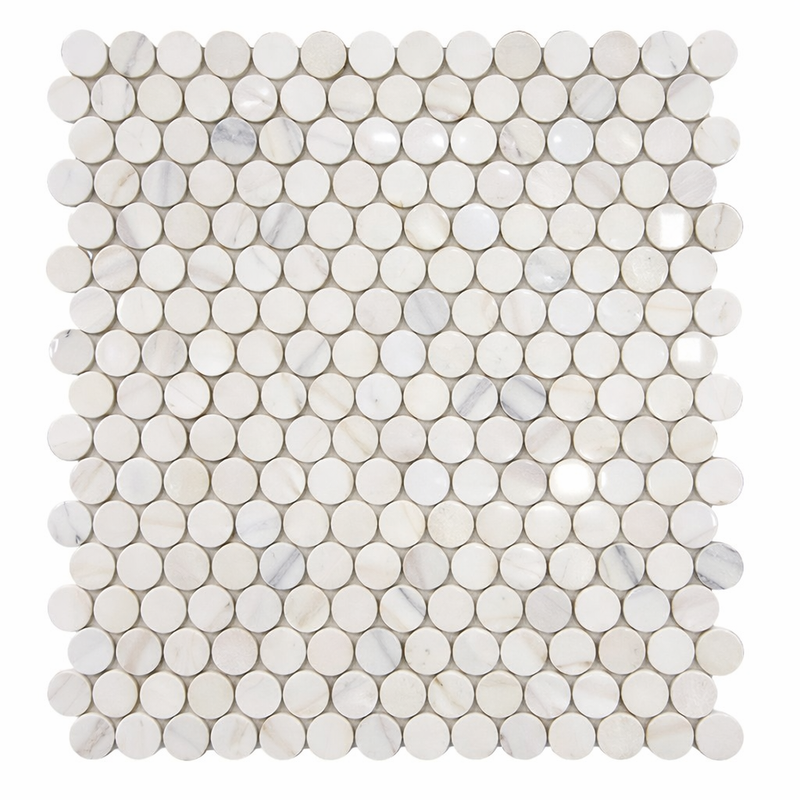 Calacatta Gold (Italian) Marble Polished Penny-Round Mosaic