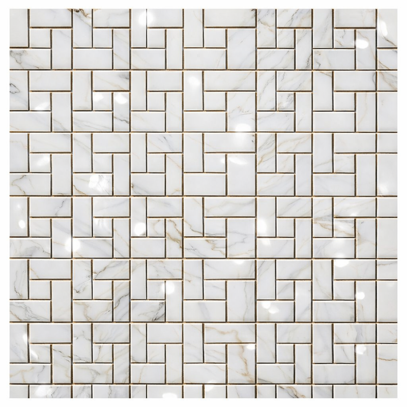 Calacatta Gold (Italian) Marble Polished Pinwheel Mosaic (w/ Calacatta Gold)