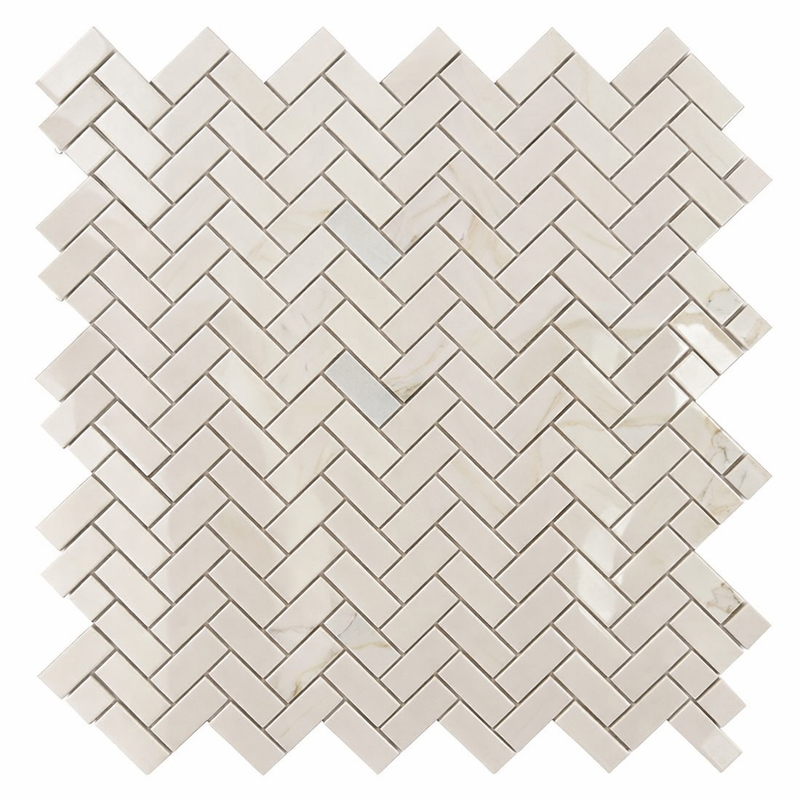 Calacatta Gold (Italian) Marble Polished Stanza Mosaic (w/ Calacatta Gold)