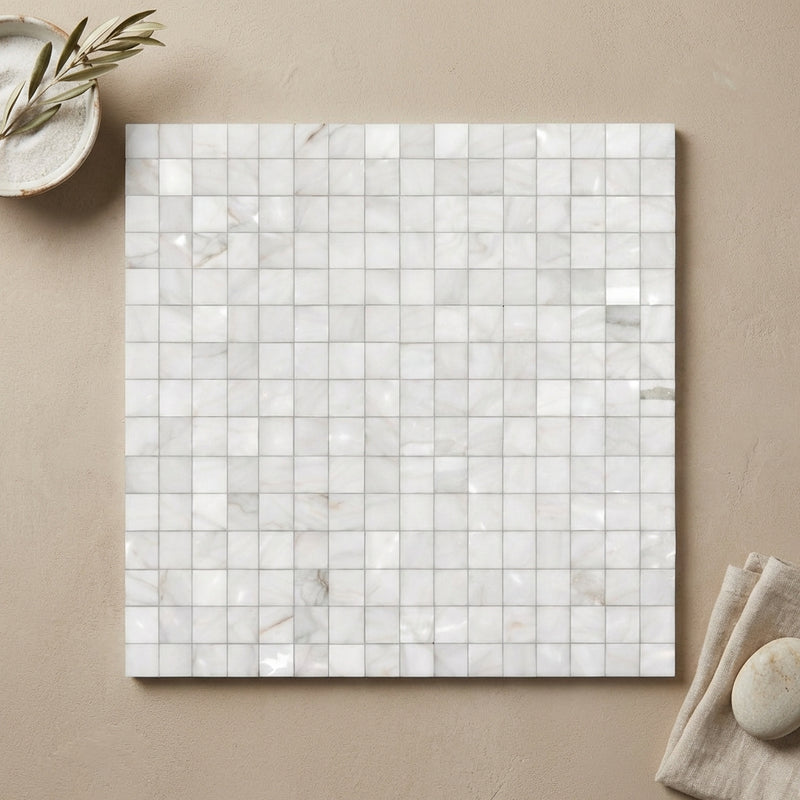 Calacatta Gold (Italian) Marble Polished 3-D Small-Bread Mosaic