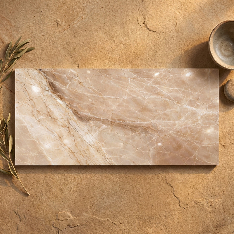 Diano Royal (Queen Beige) Marble 6x12 Polished Tile