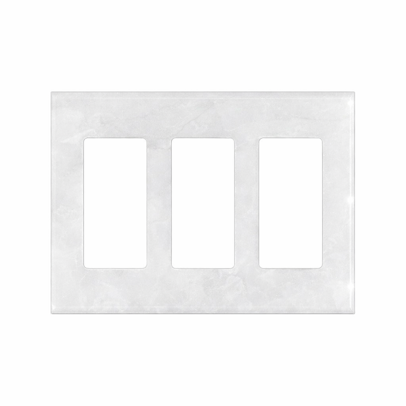 Thassos White Switch Plate Covers 4-1/2x6 1/3 Polished Plate Cover 3-ROCKER