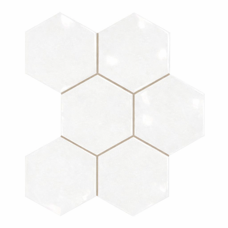 Thassos White (Greek) Marble 5x5 Polished Hexagon Mosaic