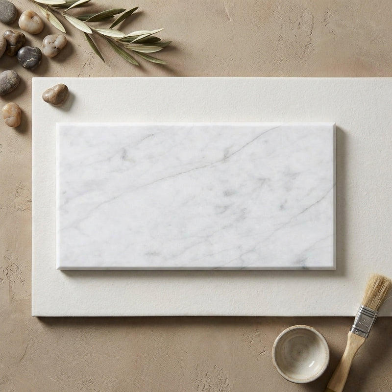 Carrara White (Italian) Marble 18x36 Polished Tile