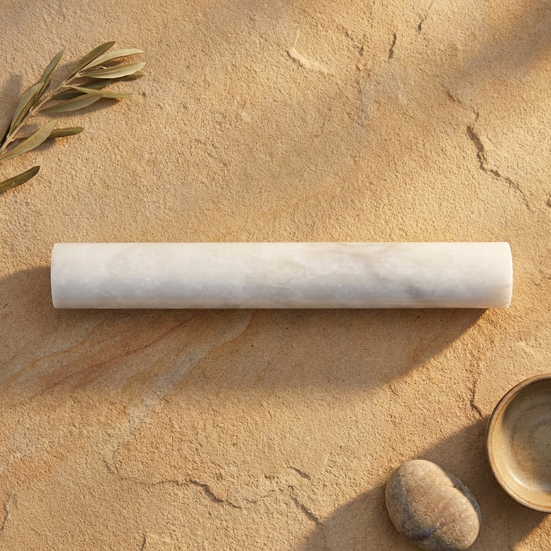 Calacatta Gold (Italian) Marble 1x12 Polished Tile Quarter-Round Trim