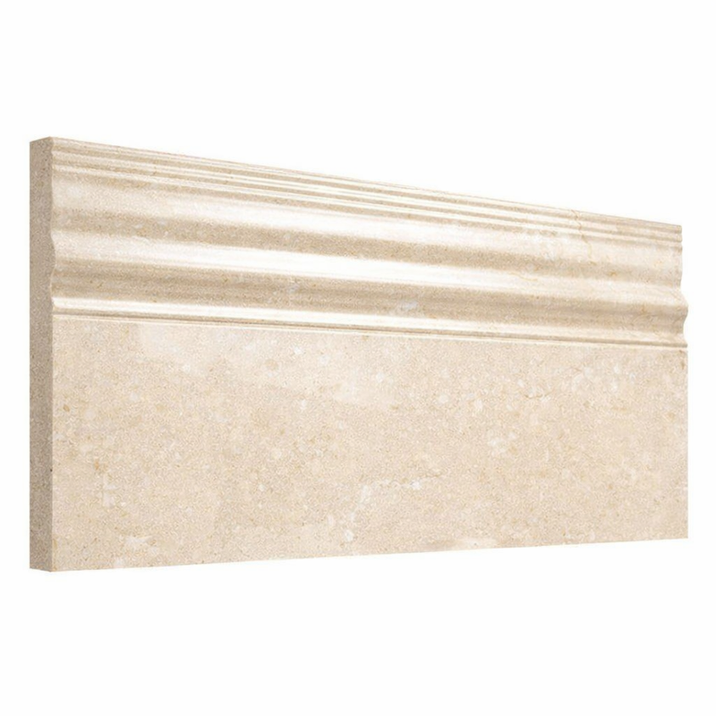 Crema Marfil (Spanish) Marble 4-3/4x12 Cream Polished Tile Baseboard Trim
