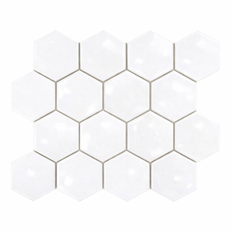 Thassos White (Greek) Marble 3x3 Polished Hexagon Mosaic