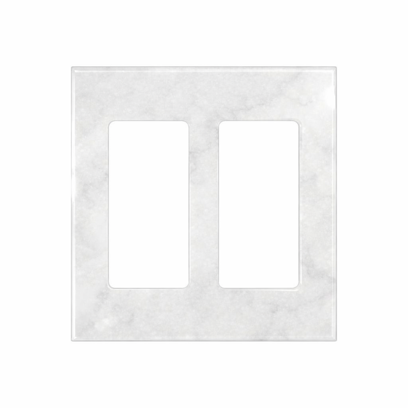 Thassos White Switch Plate Covers 4-1/2x4 1/2 Polished Plate Cover 2-ROCKER