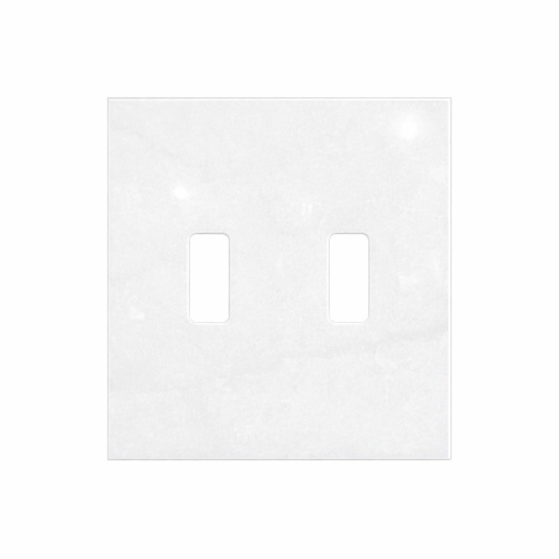 Thassos White Switch Plate Covers 4-1/2x4 1/2 Polished Plate Cover 2-TOGGLE
