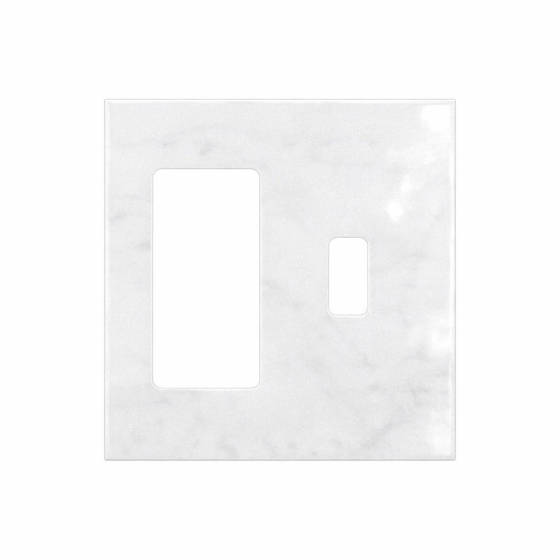 Thassos White Switch Plate Covers 4-1/2x4 1/2 Polished Plate Cover TOGGLE - ROCKER