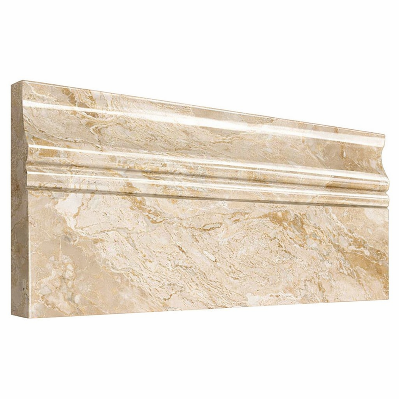Diano Royal (Queen Beige) Marble 4-3/4x12 Polished Tile Baseboard Trim