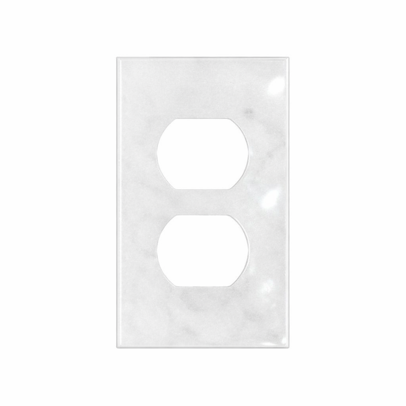 Thassos White Switch Plate Covers 2-3/4x4 1/2 Polished Plate Cover 1-DUPLEX