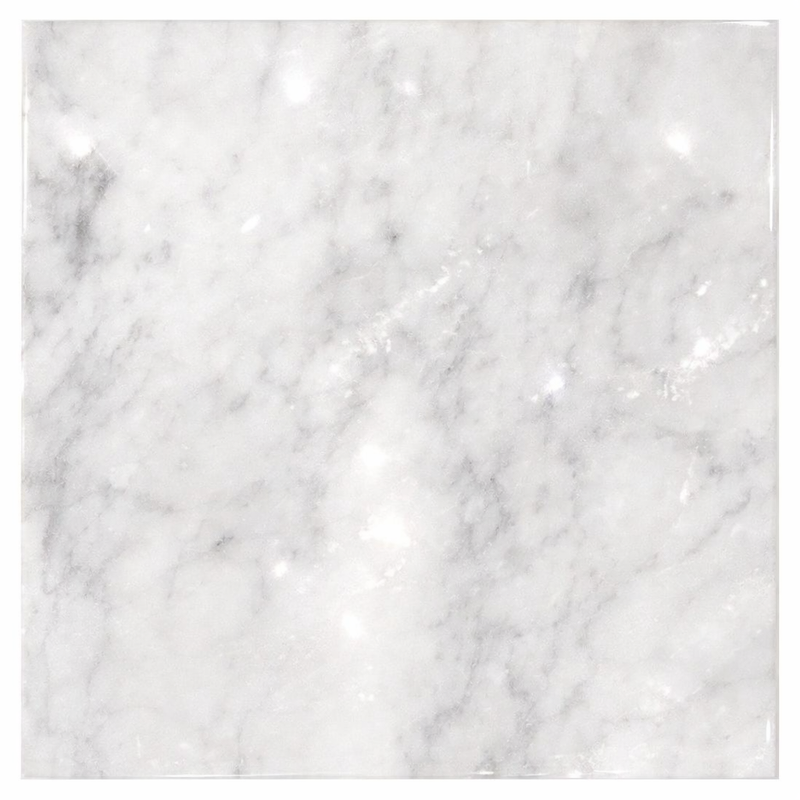 Oriental White (Asian Statuary) Marble 4x4 Polished Tile